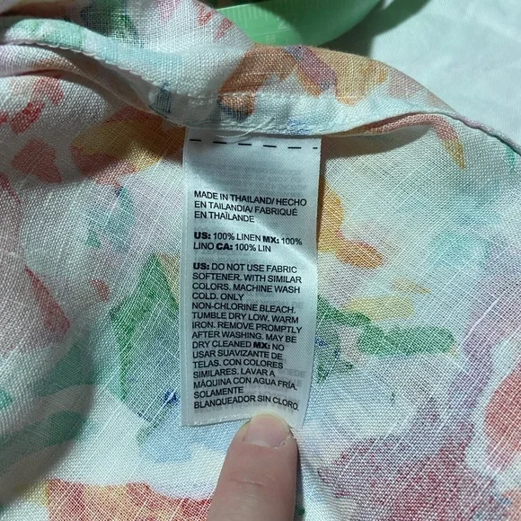 Chico's Colorful Linen Button-Up Blouse - Picture 7 of 7